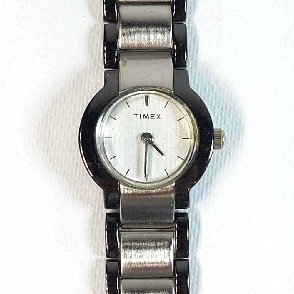 TIMEX Women’s Stainless Steel Black Watch, New Battery